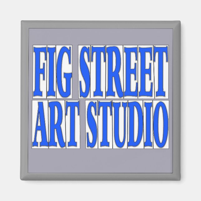 Fig Street Studio Blue Brev Tiles Magnet (Framsidan)