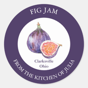 Fig Sylt-etikett Runt Klistermärke