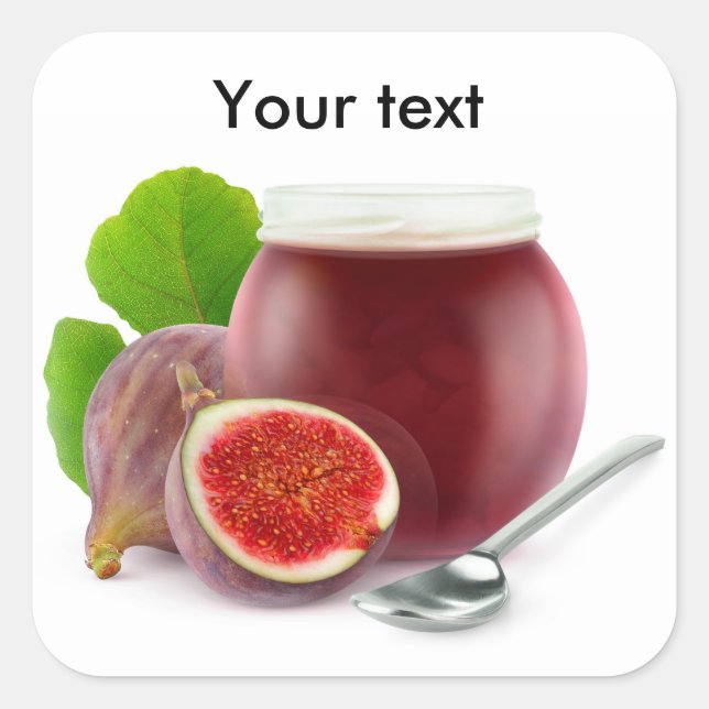 Fig sylt fyrkantigt klistermärke (Framsida)