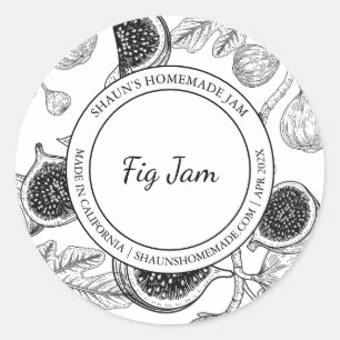 Fig Sylt Sketch Modern-etikett Runt Klistermärke