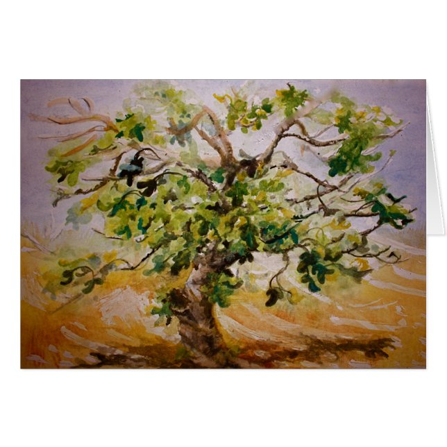 Fig Träd Hälsningskort (Framsidan Horizontal)