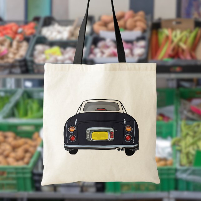 Figarat Cute Black Figaro Car Tote Bag Tygkasse (Fun tote bag for the black figaro car owner)