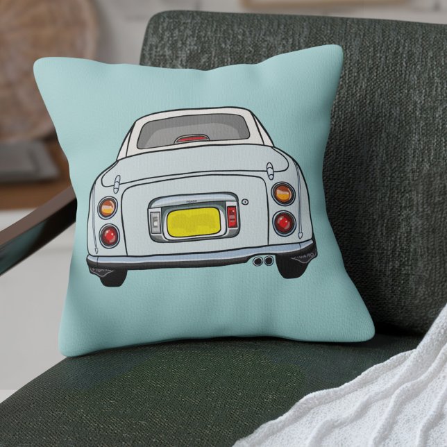 Figarat Cute Blek Aqua Figaro Car Kudde (Fun pale aqua figgy on a blue pillow perfect for your car or home)