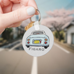 Figarat Cute Blek Aqua Figaro Car Monogram Nyckelring
