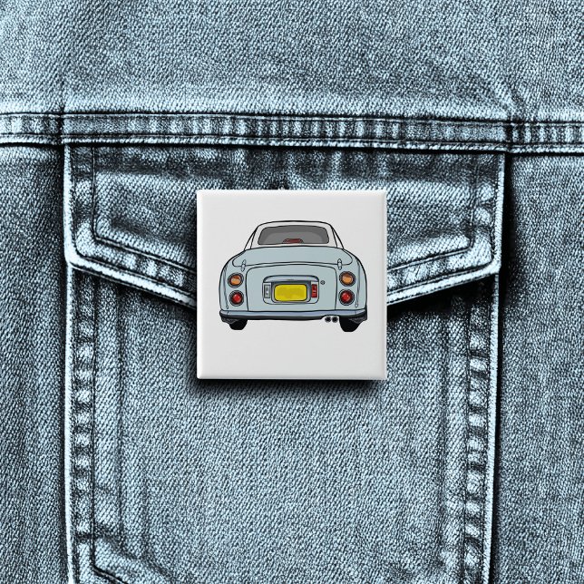 Figarat Cute Blek Aqua Figaro Motor Car Knapp (A fun figgy pin button badge to attach to you! Show off your love of blue figaro cars)