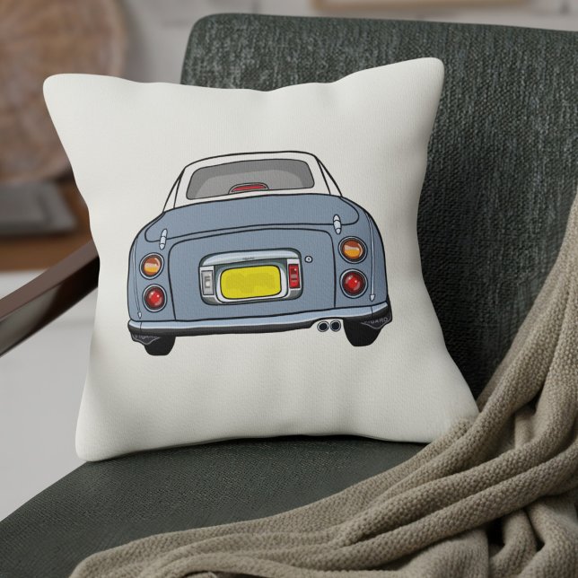 Figarat Cute Lapis Grått Figaro Car Cream Kudde (A cute Lapis Grey Figaro Car on a cream pillow that's double sided so you can flip it as you like.)