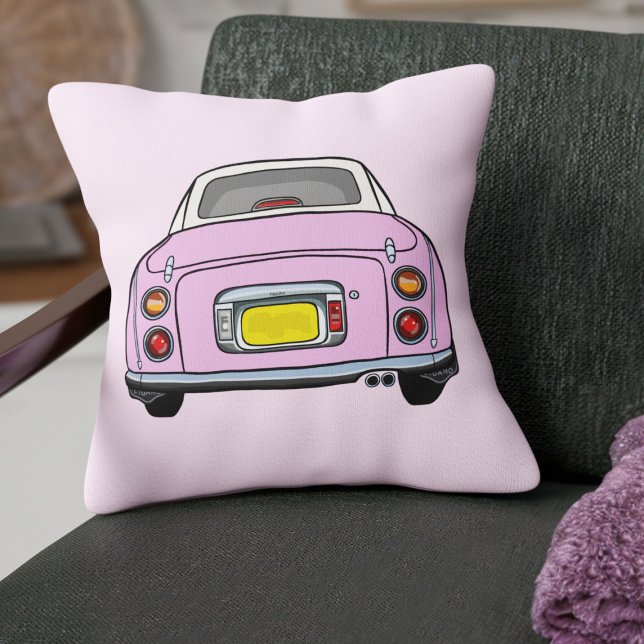 Figarat Cute Rosa Figaro Car Kudde (Fun pink figgy on a pink pillow perfect for your car or home)