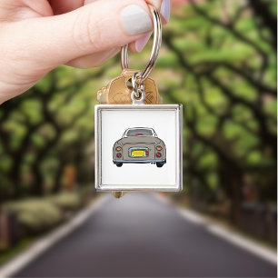Figarat Cute Topaz Mist Figaro Car Square Fyrkantig Silverfärgad Nyckelring