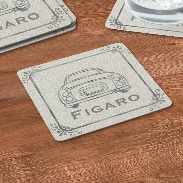 Figarat Figaro Underlägg Pappra bildraster Papper Kvadrat (Elegant paper coasters perfect for the figaro driver. Just add your name)