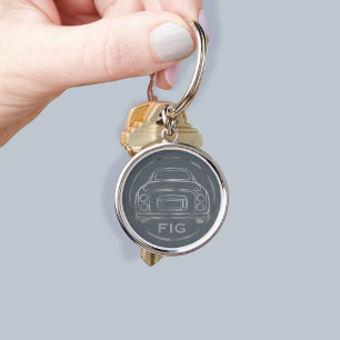 Figarat Monogram Lapis Grått Silver Figaro Car Rund Silverfärgad Nyckelring