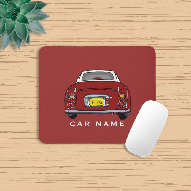 Figarat Namn Cute Red Figaro Car Monogram Musmatta (Love red figaros and need a mouse mat? Add your name to this one!)