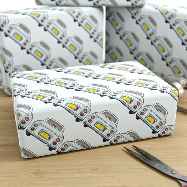 Figaration Blek Aqua Blue Figaro Wrapping Papper Presentpapper (Fun figgy wrapping paper for your pale aqua figaro car gifts)