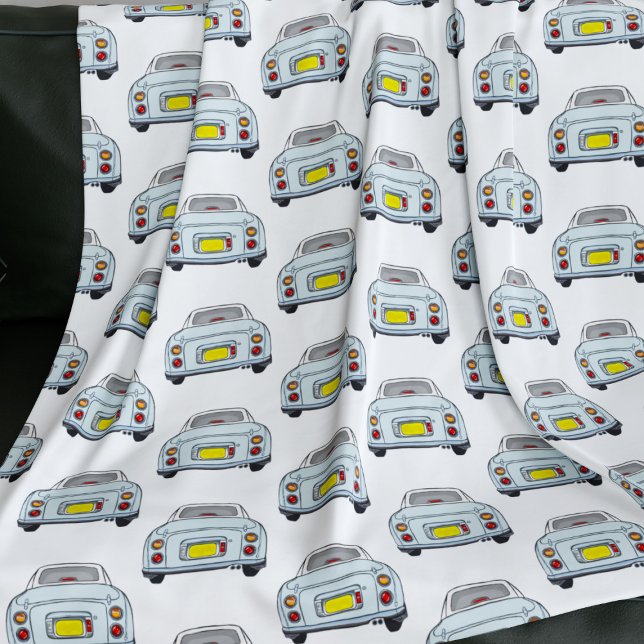 Figaration Blek Aqua Figaro Car Mönster Fleecefilt (Fun figgy blanket for your pale aqua figaro car (or you))