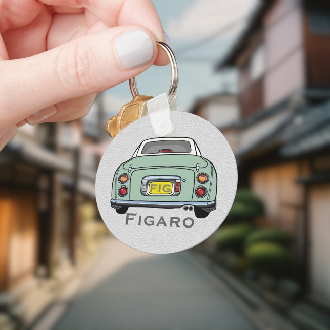 Figaration Cute Emerald Grönt Figaro Car Namn Nyckelring (Add your name and initials to this cute green figaro car keychain.)