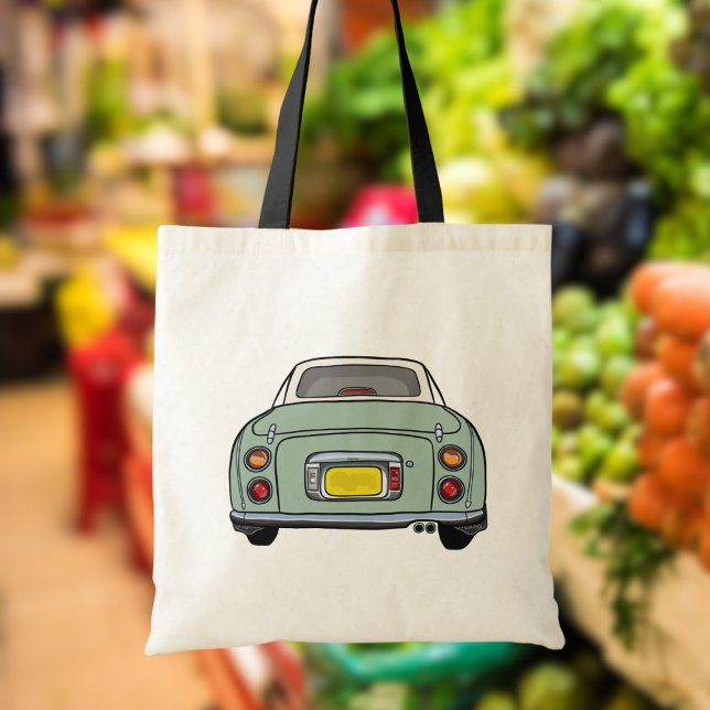 Figaration Cute Emerald Grönt Figaro Car Tygkasse (Fun tote bag for the emerald green figaro car owner)