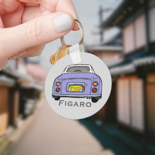 Figaration Cute Lilac Figaro Car Driver Namn Nyckelring