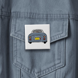 Figaration Lapis Grått Figaro Car Button Badge Knapp
