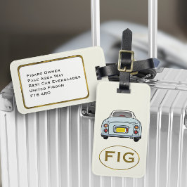 Figaration Monogram Blek Aqua Figaro Luggage Tag Bagagebricka