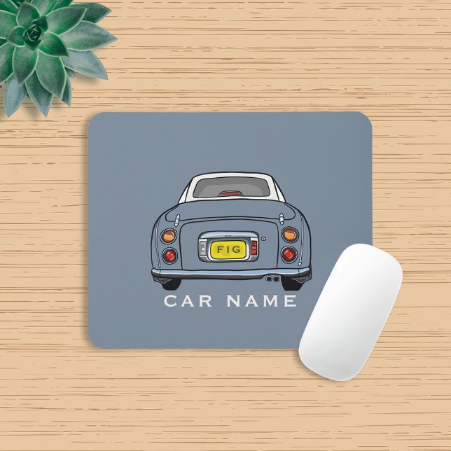 Figarationer Lapis Grått Figaro Car Monogram Namn Musmatta (Love lapis grey figaros and need a mouse mat? Add your name to this one!)