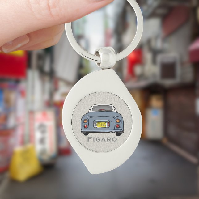 Figarationer Lapis Grått Figaro Car Monogram Silve Swirl Silverfärgad Nyckelring (For your lapis grey figaro car keys. Just add your name and initials)