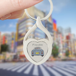 Figarationer Lapis Grått Figaro Car Silver Heart Twisted Heart Silverfärgad Nyckelring
