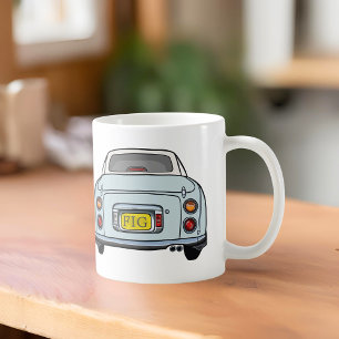 Figarationer Monogram Blek Aqua Figaro Car Kaffemugg