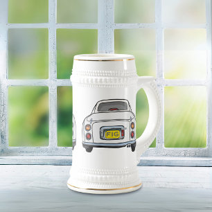 Figarationer Monogrammed White Figaro Beer Stein Sejdel