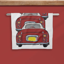 Figarationer Red Figaro Car Convoy Kitchen Towel Kökshandduk