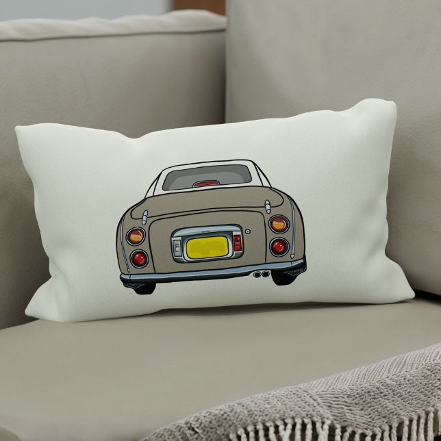 Figarationer Topaz Mist Figaro Car Play Silhouette Lumbarkudde (A fun topaz figgy lumbar pillow for your car or home. You can easily change the background colour)