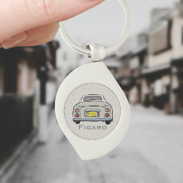 Figarationer Topaz Mist Figaro Car Silver Keychain Swirl Silverfärgad Nyckelring