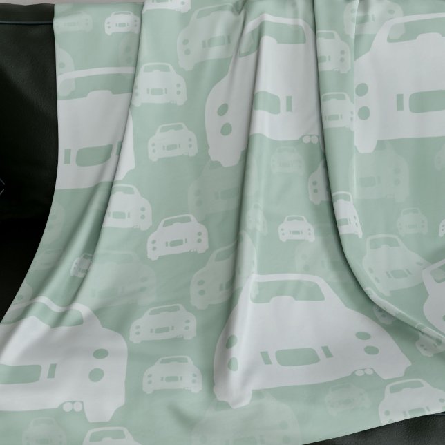 Figarations Emerald Grönt Figaro Car Mönster Fleecefilt (Fun green figgy blanket for your car. You can easily change the background colour)