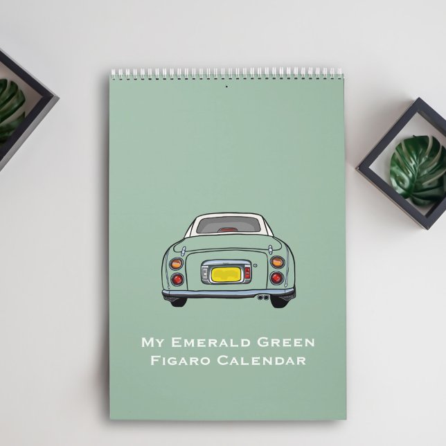 Figarations Emerald Grönt Figaro Garage Calendar Kalender (A calendar for all your green figaro meetings)