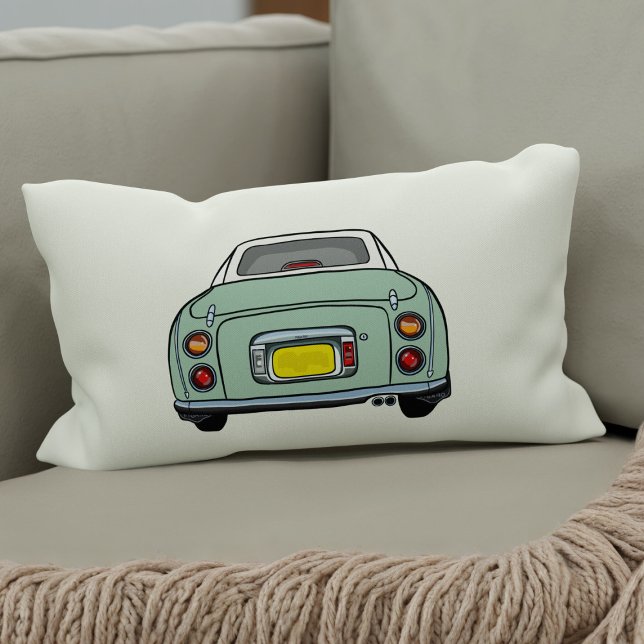 Figarations Emerald Grönt Figaro Play Silhouette Lumbarkudde (A fun green figgy lumbar pillow for your car or home. You can easily change the background colour)