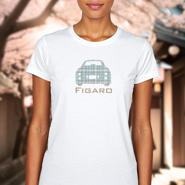 Figarations Figaro McFig Tartan Car T-shirt (Add your name to this cute tartan figaro car t-shirt! Perfect to wear when driving your cute car)
