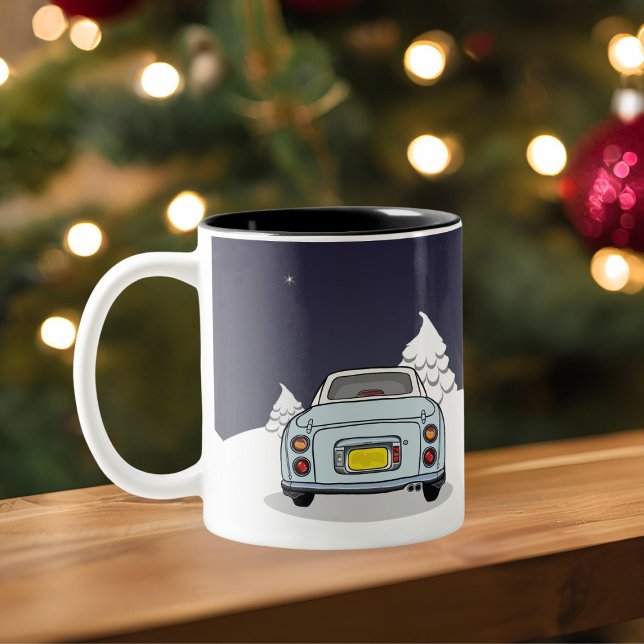 Figarations Figmas Helgdag Blek Aqua Figaro Mugg (Happy Figmas! Add your name to this festive figaro mug)