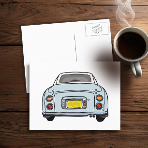 FigarBlek Aqua Figaro Car Postcard Vykort