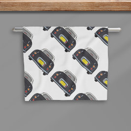 Figarerna Black Figaro Car Mönster Kitchen Towel Kökshandduk