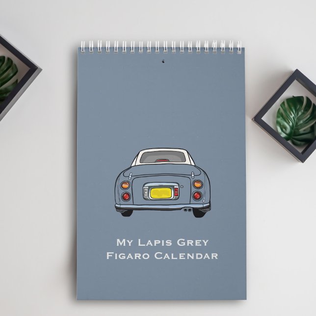 Figarerna Cute Lapis Grått Figaro Car Calendar Kalender (A calendar for all your lapis grey figaro meetings)