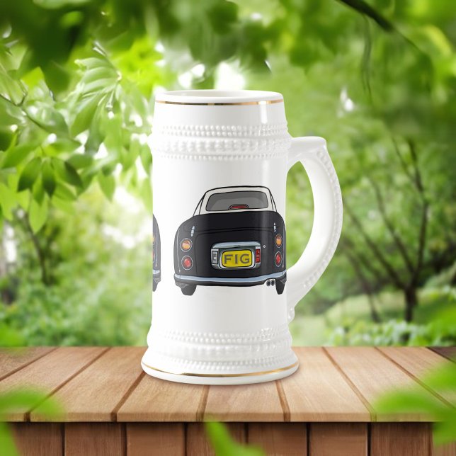 Figarerna Monogram Black Figaro Car Beer Stein Sejdel (Fun figaro beer stein for the black figaro driver (when they are not driving) Add your initials)