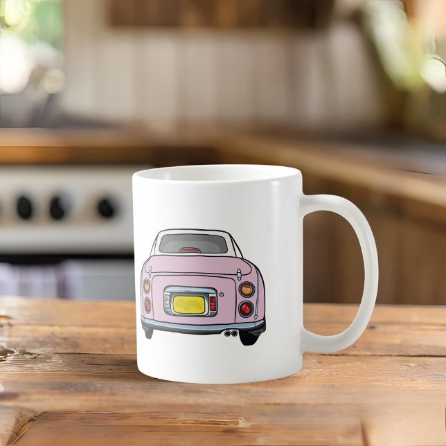Figarerna Namn Rosa Figaro Car Kaffemugg (Cute pink figaro car coffee mug with space for your name or your pink figgy)