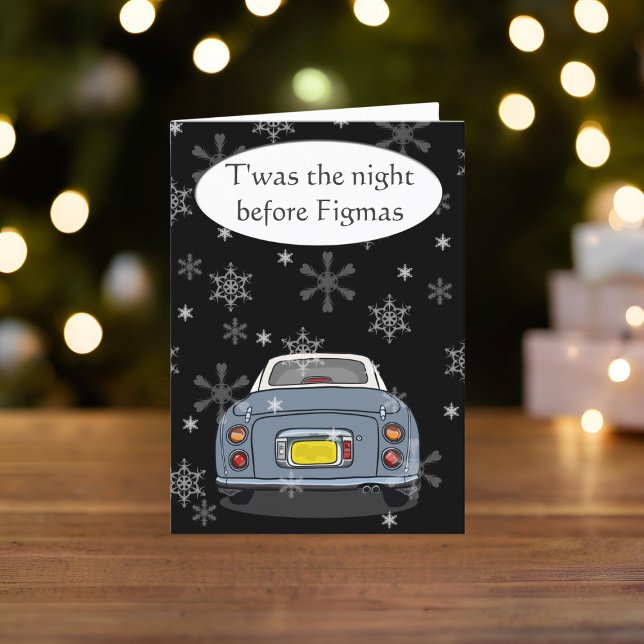 Figaris Figmas Lapis Figaro Kar Jul Helgkort (Happy Fig-mas! A fun figgy themed christmas card to send to your car! (or your figgy loving friends))