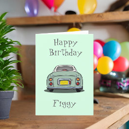 Figarisering Grönt Figaro Motor Car Birthday Kort