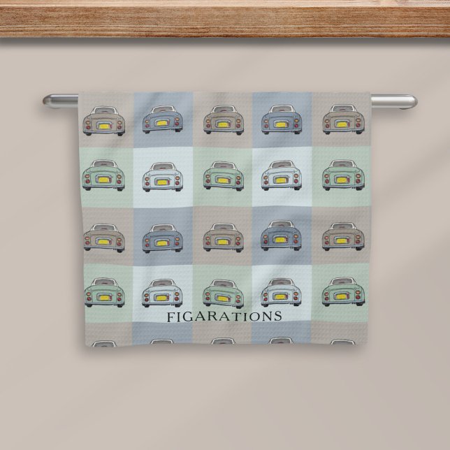 Figariseringar Seasons Figaro Car Namn Kitchen Tow Kökshandduk (It's figaro season! A fun figgy kitchen towel with space for your name or your car)