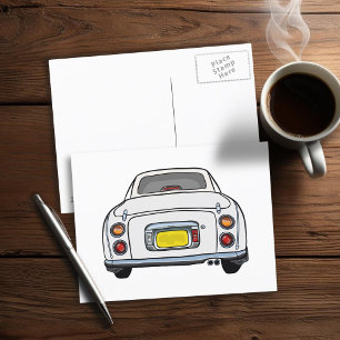 Figarkort Vita Figaro Car Postcard Vykort