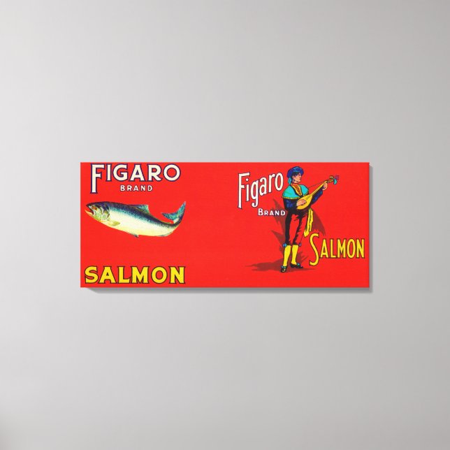 Figaro Brand Salmon Label Canvastryck (Framsida)