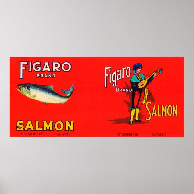 Figaro Brand Salmon Label Poster (Framsidan)