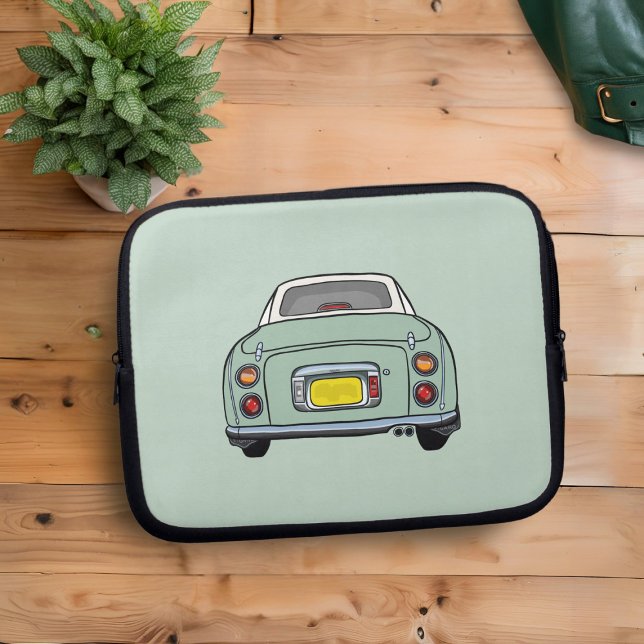 Figaro Figaro Car Grönt Laptop sleeve (A cute emerald green figaro car laptop sleeve just for you)