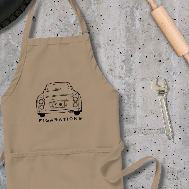 Figaro Figaro Car Namn Garage Apron Förkläde (A figaro apron perfect for the kitchen or garage. Add your name and initials)