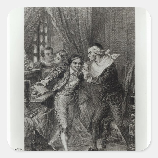 Figaro Fyrkantigt Klistermärke (Framsida)