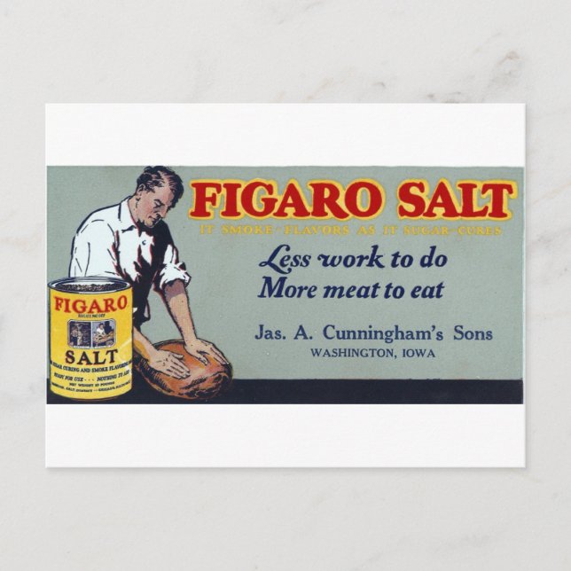 Figaro Salt Ad Washington, IA Vykort (Framsida)